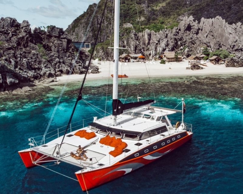 El Nido: Full-Day Premium Island Hopping Catamaran Cruise - Entering the Seacret: what a 50-foot catamaran changes