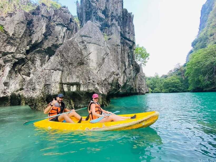 El Nido: Island Hopping Tour A with Kayaking on Big Lagoon - Big Lagoon kayaking: limestone walls, calm water, and real photo angles