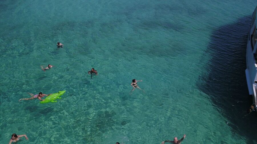 From Ouranoupoli: Blue Lagoon Two Island Cruise - Banana Beach: Light Lunch, Music, and Easy Swimming Time