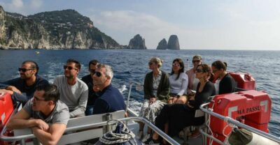 From Rome: Capri and Anacapri Guided Tour and Island Cruise - Leaving Naples by boat: Vesuvius, the Faraglioni, and the grotto pass