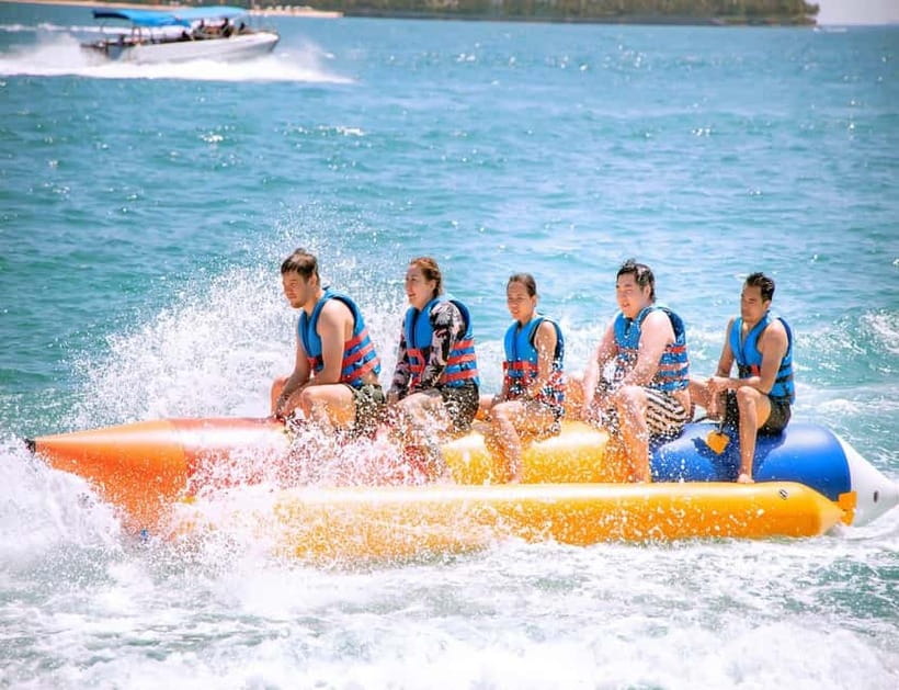 Nha Trang travel: Fullday visit 3 islands Nha Trang - Bai Tranh Beach on Hon Mieu: swim first, then optional thrill rides