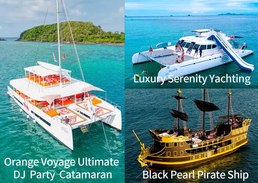 Pattaya: 3 Islands Hopping Day Tour on Catamaran with party - Ko Lan island break: snorkeling and the banana boat hit