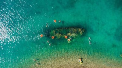 Split: Blue Lagoon 3 Islands All-Inclusive Cruise with Lunch - Čiovo bay (near the island of Čiovo): swimming with breathing room