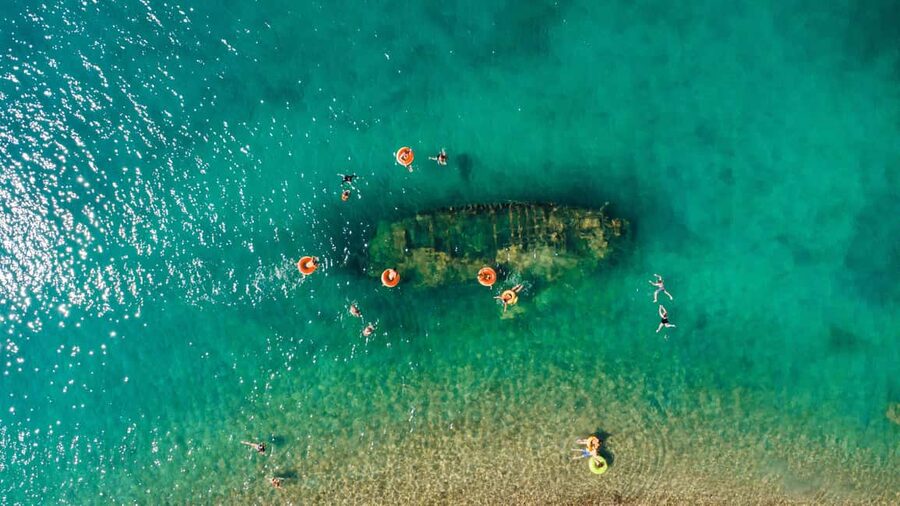 Split: Blue Lagoon 3 Islands All-Inclusive Cruise with Lunch - Čiovo bay (near the island of Čiovo): swimming with breathing room