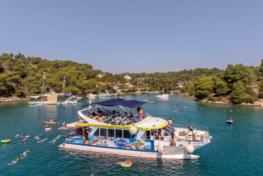 Split: Blue Lagoon & 3 Islands hopping with Lunch & Drinks - Čiovo and Borkko Beach Bar: your first swim stop