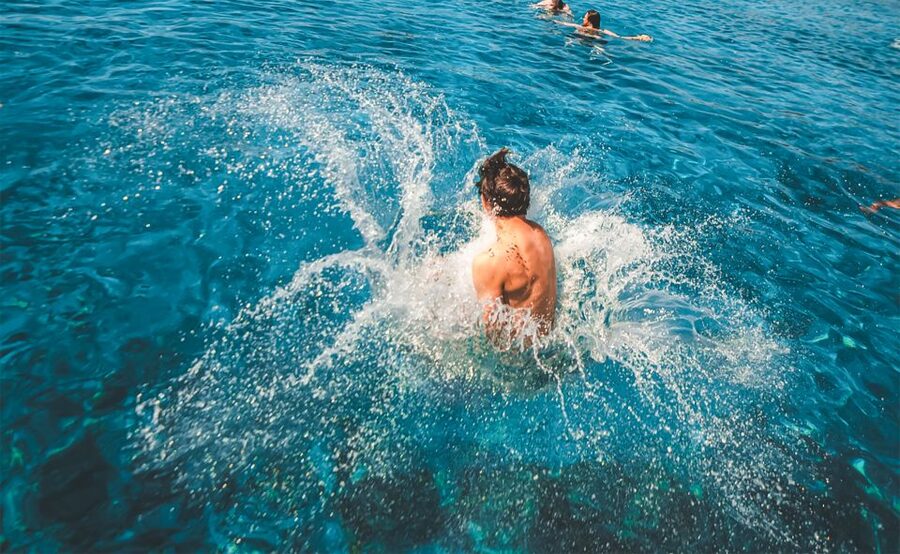 Split: Blue Lagoon and 3 Islands Speedboat Tour - Borkko Beach Bar on Čiovo: pine shade, white sand, and a real beach break